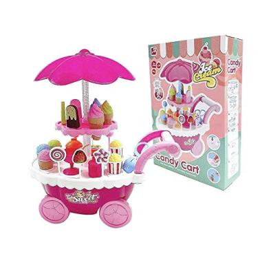 Imagem de Brinquedo Carrinho de Sorvete com Luz e Som Ice Cream Candy Cart