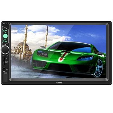 Imagem de Leitor de mp5 para carro, 7 polegadas hd 1024 * 600 p duplo din bluetooth leitor de vídeo para carro rádio fm usb aux controle remoto câmera retrovisor