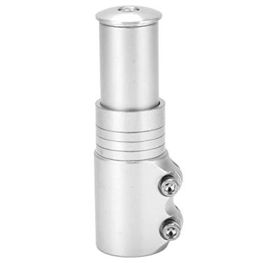 Imagem de Risers de haste de bicicleta, extensor de haste de garfo de bicicleta Ajustável Seguro Prático Parafuso duplo de liga de alumínio para garfo de 28,6 mm / 1,13 pol. Para mountain bike(Prata)