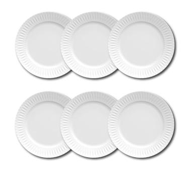 Imagem de Conjunto de Pratos de Sobremesa Germer Diamante em Porcelana 20,5 cm – 6 Peças