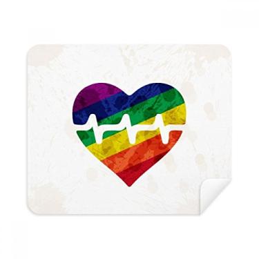 Imagem de Pano de limpeza de tela Heart Electron LGBT Rainbow 2 peças de tecido de camurça