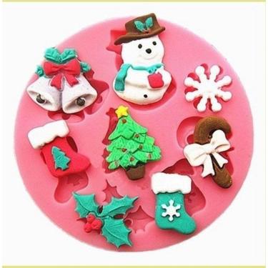 Imagem de Molde De Silicone Natal, Boneco De Neve, Floco, Resina, Confeitaria, Biscuit Molds Planet
