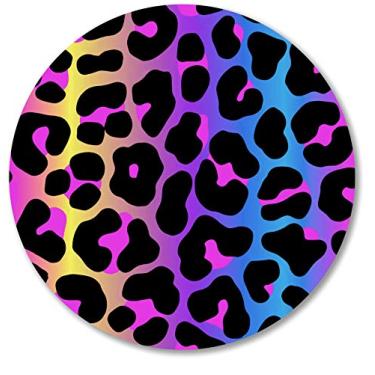 Imagem de Mouse pad colorido com estampa de leopardo, mouse pad com design personalizado, tamanho pequeno, base de borracha antiderrapante para laptop e computador