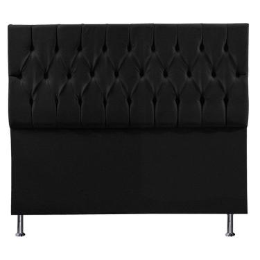 Imagem de Cabeceira Casal 1,40m Suede Preto
