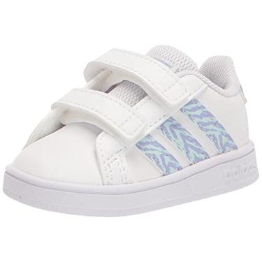 Imagem de adidas Grand Court Tennis Shoe, White/White/Vision Metallic, 6 US Unisex Big Kid