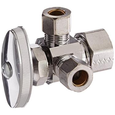 Imagem de Brasscraft CR1901LRX C1 1/2" Nom Comp por 3/8" OD Comp por 3/8" OD Comp Dual Outlet Stop Sem chumbo, cromado