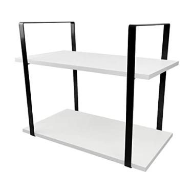 Imagem de Prateleira Vita Design Industrial Estante 60x30cm Preto e Branco