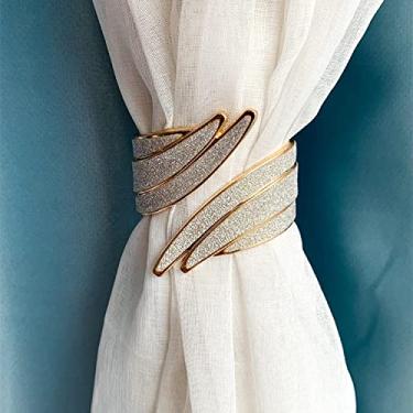 Imagem de Cortinas de luxo europeias leves com fivelas de cortina decorativas macias para sala de estar de quarto, 1