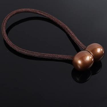 Imagem de Suporte de cortina de gravata magnética prendedor de fivela clipe haste de cortina para decoração de casa acessórios decorativos, KQ, café, 1 peça