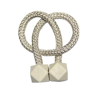 Imagem de 1 peça suporte de cortina magnética clipe fivela tieback acessórios de janela cortina tieback ímã decorativo cortinas tie backs, bege claro, 4 peças