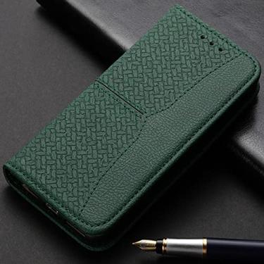 Imagem de Capa de livro de couro para iPhone 13 11 12 14 Pro Max Mini XR XS Max X 8 7 6s 6 Plus SE 2020 2022 Capa de carteira de 3 cartões, verde, para iPhone7Plus ou 8Plus