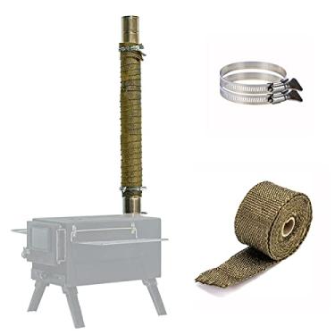 Imagem de FIREHIKING Protetor de tubo à prova de fogo resistente ao calor para barraca de acampamento com 2 braçadeiras (5 m)