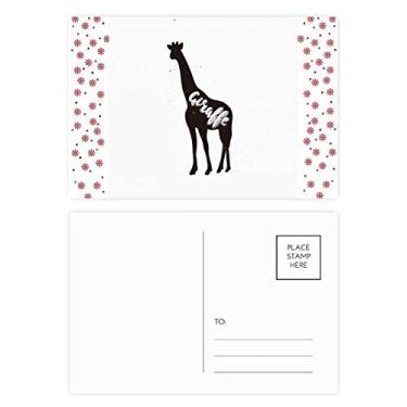 Imagem de Girafa Preto e Branco Animal Natal Flor Celebração Cartão postal Bênção