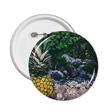 Imagem de Imagem de planta de folha de abacaxi alfinetes da natureza emblema botão decoração acessório 5 peças