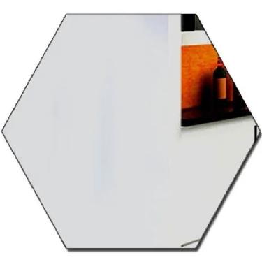 Imagem de Espelho Em Acrílico Adesivo Decorativo Hexagono 17x19.5cm