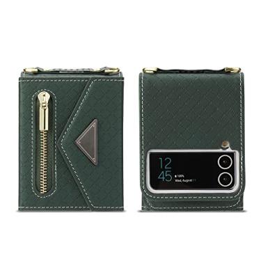 Imagem de Estojo de couro fashion para Samsung Galaxy Z FLIP 4 Capa à prova de choque, bolsa crossbody, cordão para telefone, 6, para Samsung Z flip4
