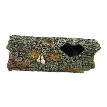 Imagem de Ornamento de Tronco de árvore Oco de Resina, Decoração de Tanque de Peixes Casa de Madeira Aquário Esconderijo Cavernas Decorações para Tartarugas Betta Pequenos Lagartos Répteis
