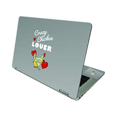 Imagem de MightySkins Skin compatível com HP Chromebook x360 14 (2021) - Crazy Chicken Lover | Capa protetora de decalque de vinil durável, exclusiva | Fácil de aplicar e mudar estilos | Feito nos EUA