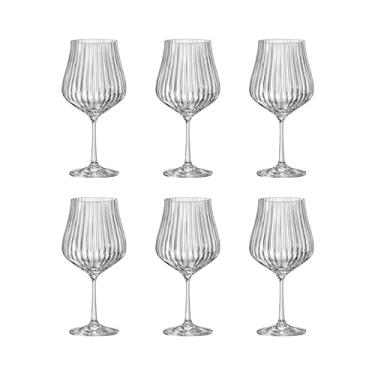 Imagem de 06 Taças Tulipa Optic para Bourgogne em Cristal Titanium 600mL