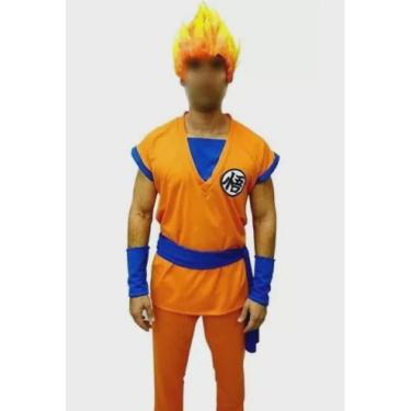 Fantasia Roupa Infantil Curta Goku Dragon Ball Com Acessório