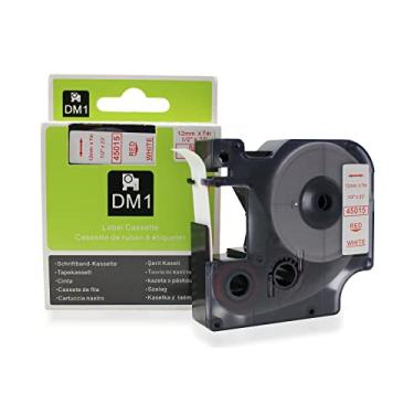 Imagem de Fita Refil Compatível D1 45015 Vermelho sobre Branco 12mm para Rotulador Dymo LM150 LM160 LM210D LM420P Color Pop