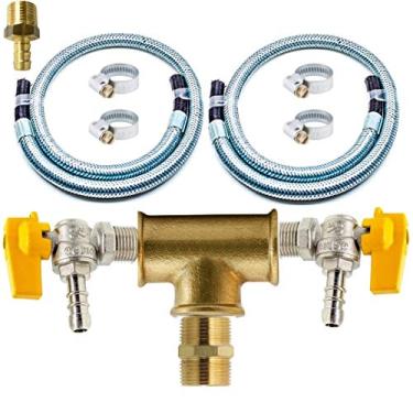 Imagem de Kit Duplo Instalaçao Mangueira 1,50Mt Bicoxbico Gás Encanado