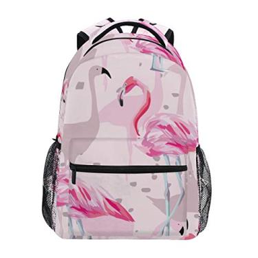 Imagem de Mochila U LIFE floral tropical, flamingo, animais selvagens, mochila escolar para laptop casual para meninos e meninas homens e mulheres