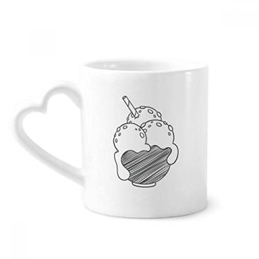 Imagem de Black Bowl Biscuits Caneca de sorvete Caneca de cerâmica para café Copo de coração de vidro