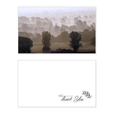 Imagem de Forest Morning Grassland Fog Sun Cartão de agradecimento aniversário aniversário saudações casamento agradecimento