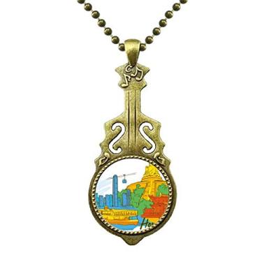 Imagem de DIYthinker China Hong Kong Victoria colar de aquarela, joias antigas, pingente de música