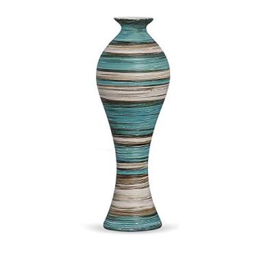 Imagem de Vaso Califórnia G Decoração Em Cerâmica Azul e Bege Marrakesh