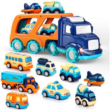 Brinquedos do carro do caminhão do brinquedo para crianças, 7 em 1  caminhões transportadores meninos e meninas, veículos de transporte do  caminhão de