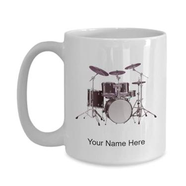Imagem de Caneca de tambor de vetor, xícara de café de tambor de vetor, ideia de presente de tambores de vetor, copo de tambores personalizados, caneca de café de 445 ml