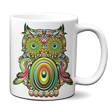 Imagem de Caneca Coruja Psicodélica lsd Xícara Criativa Personalizada