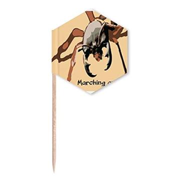 Imagem de River Marching Ants Art Deco, bandeiras de palito, palitos de cupcake, festa comemoração