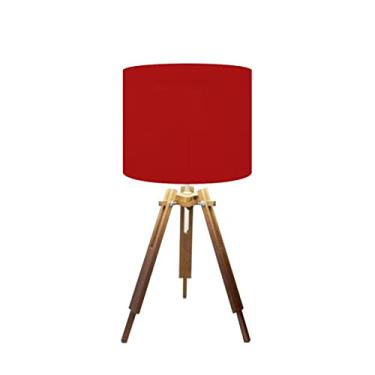 Imagem de Abajur Mesa Tripé Madeira 60cm Cores Lisas - Md1001 Cúpula Ø30