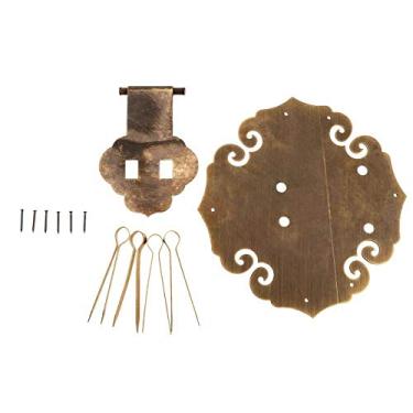 Imagem de Baixa antiga mobília de cobre bloqueio hasp jóias caixa de madeira bloquear fivela hasp bloqueio trava de hardware de móveis chineses YYDFPIIA (Color : Antique copper)