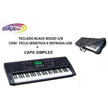 Imagem de Teclado Musical 5/8 Black Wood 61 Teclas (C/Sensibilidade) - Austin