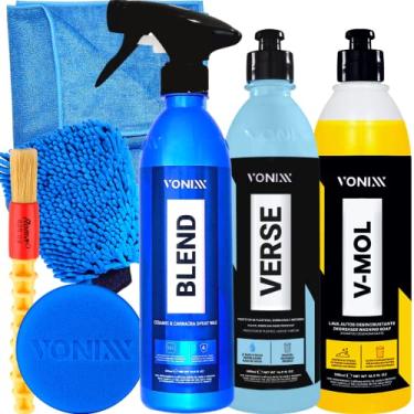 Imagem de Restaurador de Plasticos e Borrachas Verse 500ml Shampoo Desengraxante V-mol Cera Liquida Blend Spray Vonixx