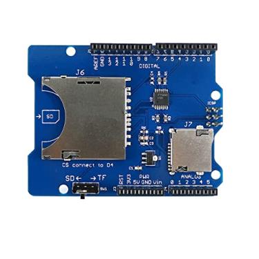 Imagem de HiLetgo Cartão SD empilhável cartão TF cartão micro SD SD/SDHC/Micro SD/Micro SDHC leitor de cartão Shield módulo de proteção de cartão SD multifuncional para Arduino UNO R3 MEGA2560