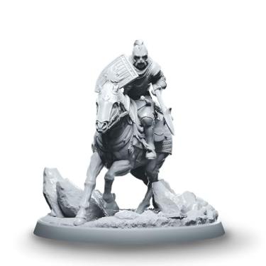 Imagem de Cavaleiro Montado - Guard Rider - Humano Guerreiro com Montaria - Miniatura sem pintura para RPG