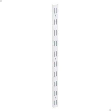 Imagem de Trilho Cremalheira Rasgo Duplo em Aço Para Suporte de Prateleira e Acessórios - ÁGUIA SPV (100cm, BRANCO)