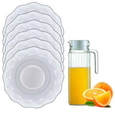 Imagem de Conjunto Cozinha 12 Pratos Fundo De Vidro + Jarra 1 Litro