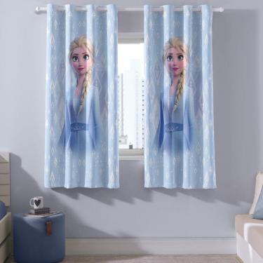 Imagem de Cortina Para Quarto Infantil Corta Luz Frozen 2,60m x 1,70