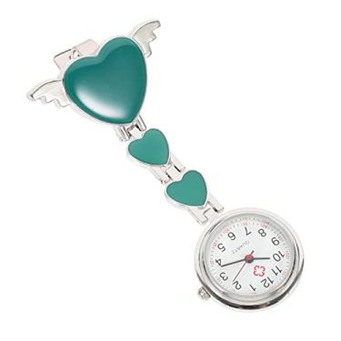 Imagem de NOLITOY 2 peças relógio de bolso enfermeiras relógio fob relógio fob relógio de coração crachá clipe para mulheres presentes crachá relógio feminino relógio digital feminino relógio universal