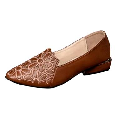 Imagem de Sandálias de verão de couro retrô vintage femininas salto alto quadrado bico redondo sapatos femininos sapatos femininos pele de cobra, Caqui, 8.5
