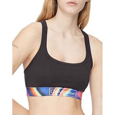 Imagem de Calvin Klein Sutiã feminino Reimagined Heritage Pride sem forro, Preto, P