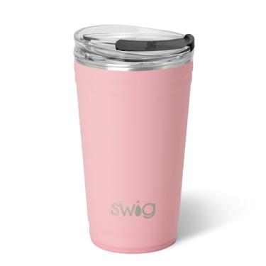 Imagem de Swig Life Copo de festa de 680 ml, copo de festa isolado empilh vel com tampa EZ Flow, compat vel com porta-copos, seguro para lava-lou as, a o inoxid vel, copo grande para viagem para bebidas quentes