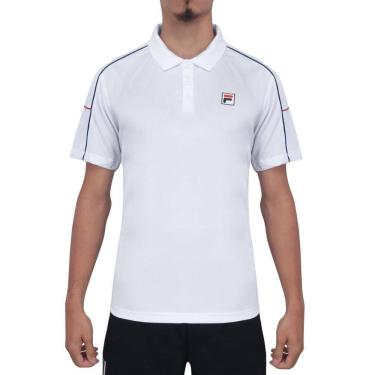 Imagem de Camisa Polo Fila Tennis Line Branca Marinho e Vermelha