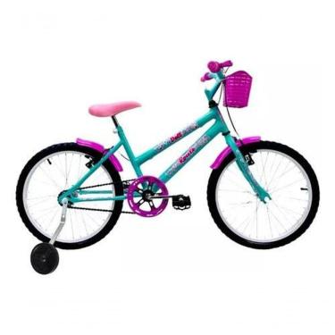 Imagem de Bicicleta Infantil Aro 20 Feminina Doll + Rodinha Lateral Verde Agua